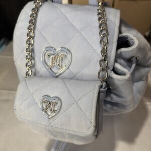 JUICY COUTURE 2IN1 Backpack NWT Baby Backpack With Coin Purse/Blue
